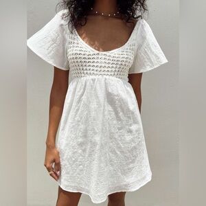 Princess Polly DERENA CROCHET BUST MINI DRESS WHITE